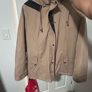 Men's Beige Hooded Jacket